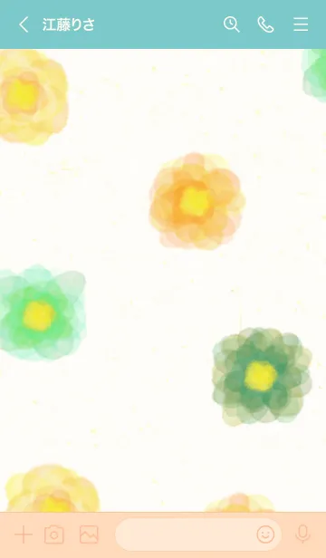 [LINE着せ替え] 水彩カラフルお花21の画像3