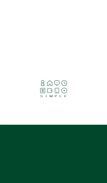 [LINE着せ替え] シンプル（white green)V.976の画像1