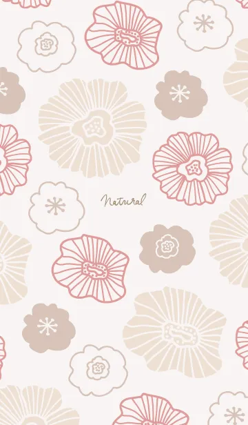 [LINE着せ替え] 花々 くすみベージュ2の画像1