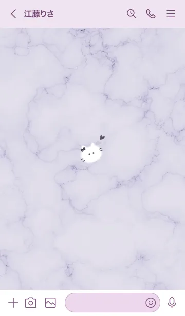 [LINE着せ替え] ～大理石と猫2♥パープル03_1～の画像3