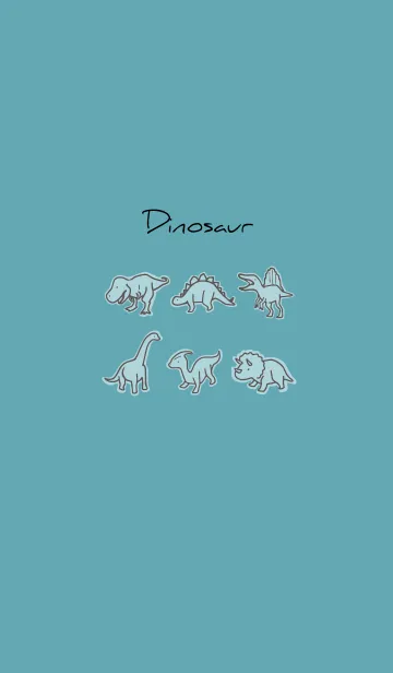 [LINE着せ替え] 青 : シンプル恐竜の画像1