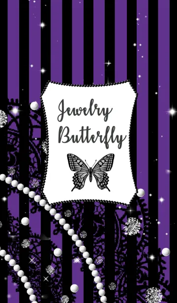 [LINE着せ替え] Jewelry Butterfly♡black&perplの画像1