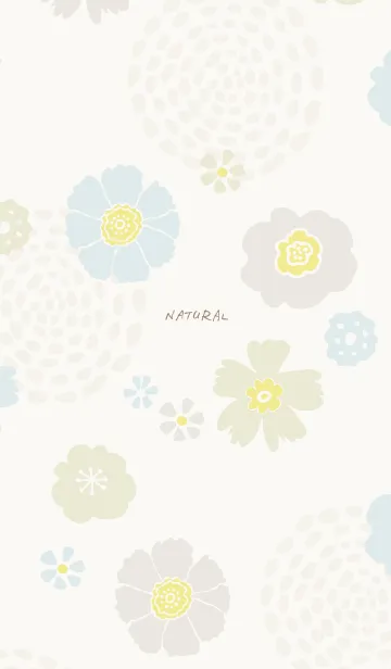 [LINE着せ替え] ナチュラル 花と渦巻き19の画像1
