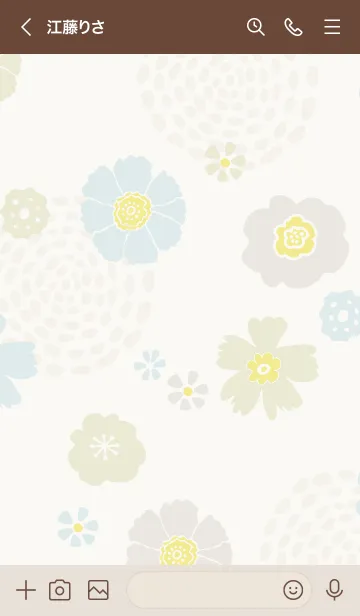 [LINE着せ替え] ナチュラル 花と渦巻き19の画像3