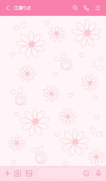 [LINE着せ替え] Light pink flowers drawing version 16の画像3