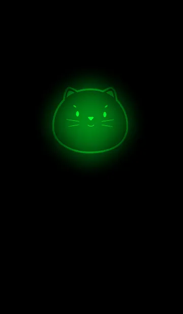 [LINE着せ替え] Black Cat in Green  Light  Theme (JP)の画像1
