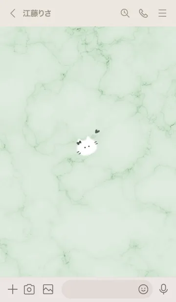 [LINE着せ替え] ～大理石と猫2♥グリーン07_1～の画像3