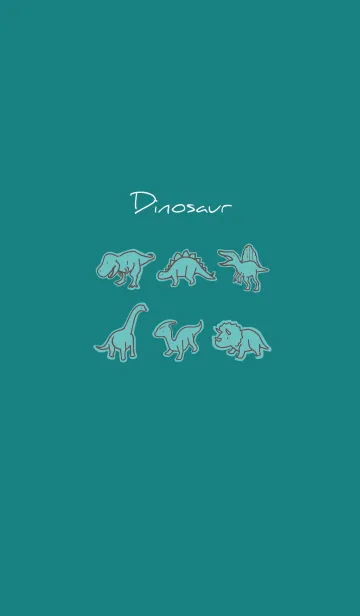 [LINE着せ替え] 青緑 : シンプル恐竜の画像1