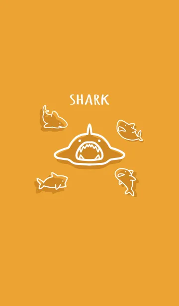 [LINE着せ替え] オレンジ : シンプルなサメ着せ替えの画像1