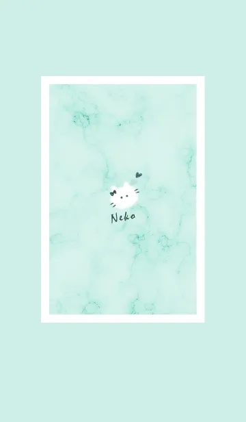 [LINE着せ替え] ～大理石と猫2♥ミントグリーン08_1～の画像1