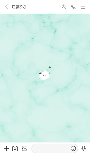 [LINE着せ替え] ～大理石と猫2♥ミントグリーン08_1～の画像3