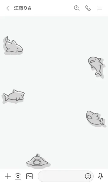 [LINE着せ替え] グレー : シンプルなサメ着せ替えの画像3