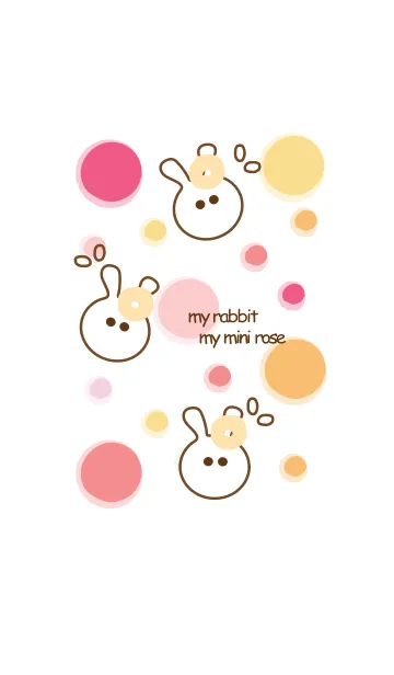 [LINE着せ替え] Cute mini rose & cute rabbit 14の画像1