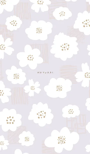 [LINE着せ替え] おしゃれ 花 白 パープル4の画像1