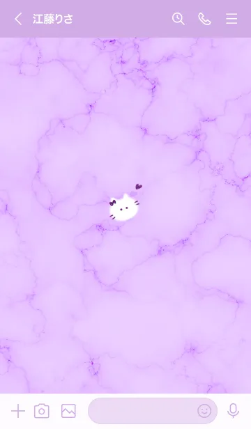 [LINE着せ替え] ～大理石と猫2♥パープル21_1～の画像3