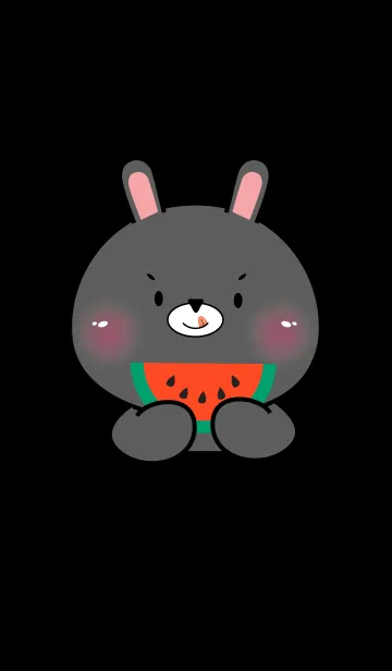 [LINE着せ替え] Face Black Rabbit  Simple Theme (JP)の画像1