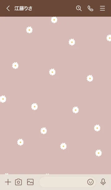 [LINE着せ替え] 韓国語デイジー柄 くすみピンクの画像3