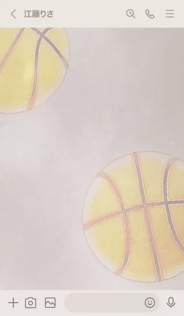 [LINE着せ替え] 水彩風 バスケットボールきせかえ ◆灰色◆の画像3