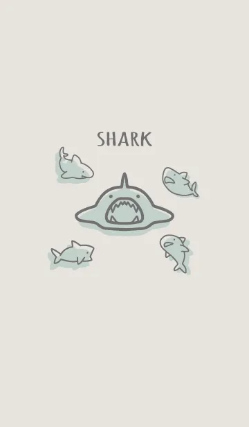 [LINE着せ替え] ベージュ カーキ : シンプルなサメ着せ替えの画像1