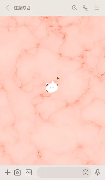 [LINE着せ替え] ～大理石と猫2♥オレンジ24_1～の画像3