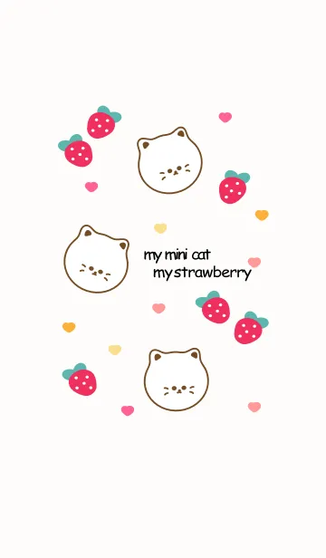 [LINE着せ替え] Cute cat & Strawberry 17の画像1