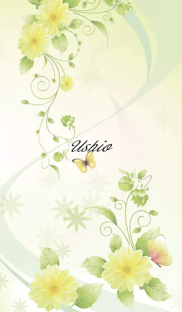 うしお用 Butterflies and flowersの着せ替えメイン画像