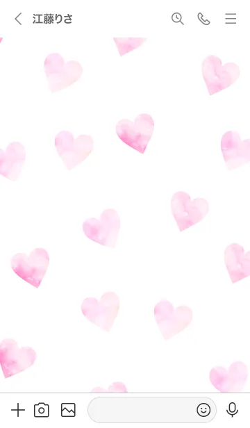 [LINE着せ替え] Watercolor Heart-PINKWHITE 33の画像3