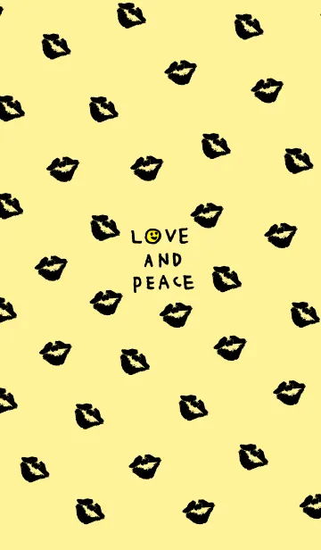 [LINE着せ替え] 黒キスマーク イエローの画像1