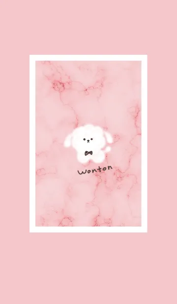 [LINE着せ替え] 大理石とモコモコの犬2♥ピンク08_1の画像1