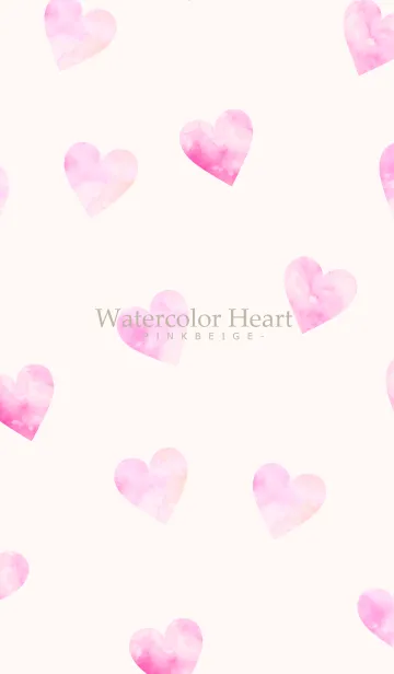 [LINE着せ替え] Watercolor Heart-PINKBEIGE 33の画像1