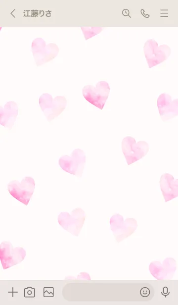 [LINE着せ替え] Watercolor Heart-PINKBEIGE 33の画像3