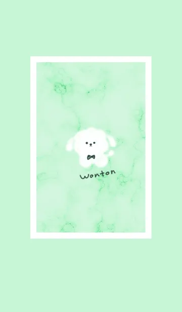 [LINE着せ替え] 大理石とモコモコの犬2♥グリーン12_1の画像1