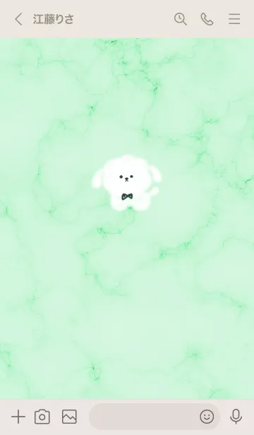 [LINE着せ替え] 大理石とモコモコの犬2♥グリーン12_1の画像3