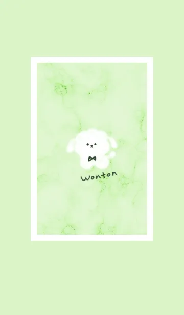 [LINE着せ替え] 大理石とモコモコの犬2♥グリーン11_1の画像1