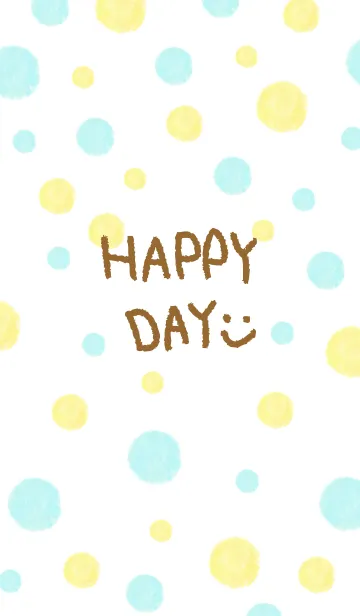 [LINE着せ替え] 水彩水玉スマイル-20-の画像1