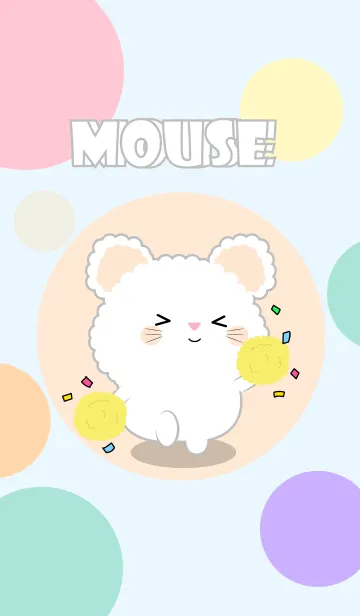 [LINE着せ替え] Color Cute White Mouse  FuFu Theme (JP)の画像1