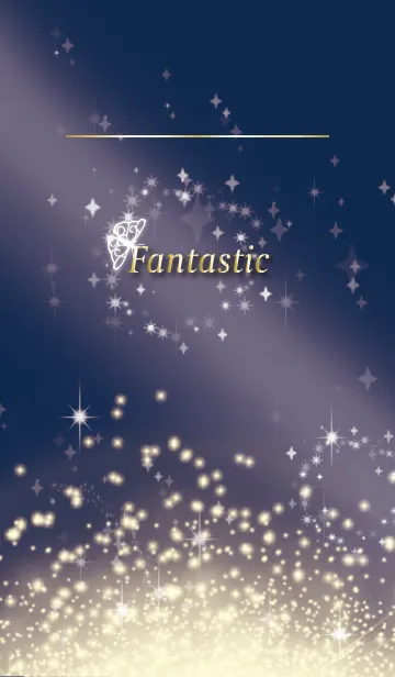 [LINE着せ替え] ネイビー : 幻想的な蝶の画像1