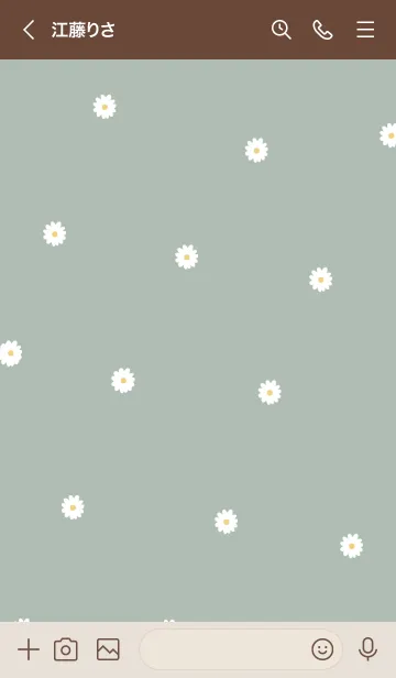 [LINE着せ替え] daisy_pattern (dusty green)の画像3