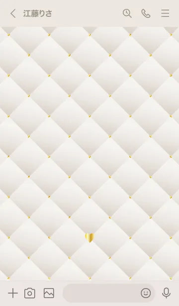 [LINE着せ替え] HEART QUILTING -PINK BEIGE- 19の画像3