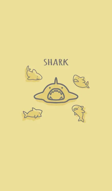 [LINE着せ替え] 黄色 : シンプルなサメ着せ替えの画像1