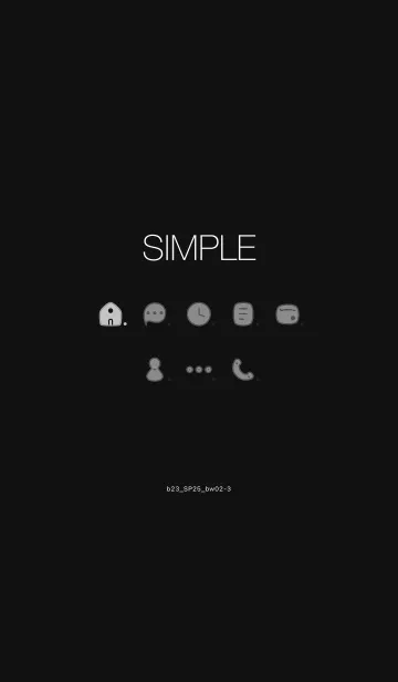 [LINE着せ替え] b23_25_黒/白2-9の画像1