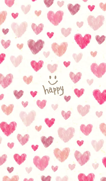 [LINE着せ替え] 水彩 ピンクハート9の画像1