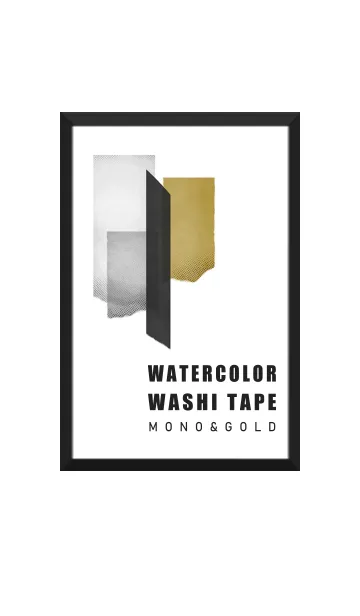 [LINE着せ替え] WATERCOLOR WASHI TAPE mono & goldの画像1