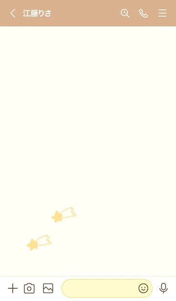 [LINE着せ替え] シンプルな星のらくがき(ベージュ×黄)の画像3