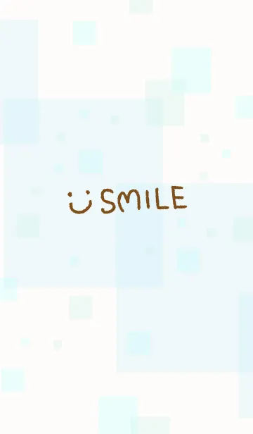 [LINE着せ替え] ブルー四角スマイル2の画像1