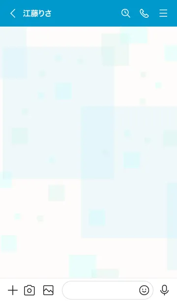 [LINE着せ替え] ブルー四角スマイル2の画像3