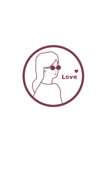 [LINE着せ替え] LOVE GIRL (#18/burgundy)の画像1