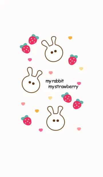 [LINE着せ替え] Rabbit & Strawberry 17の画像1