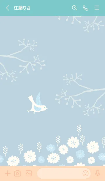 [LINE着せ替え] 北欧風 鳥と花2の画像3
