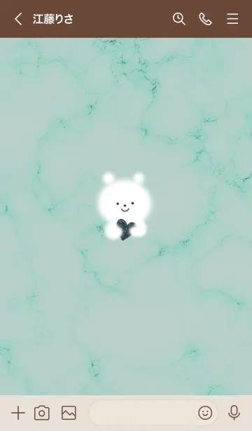 [LINE着せ替え] Marble and gentle white bear green10_1の画像3